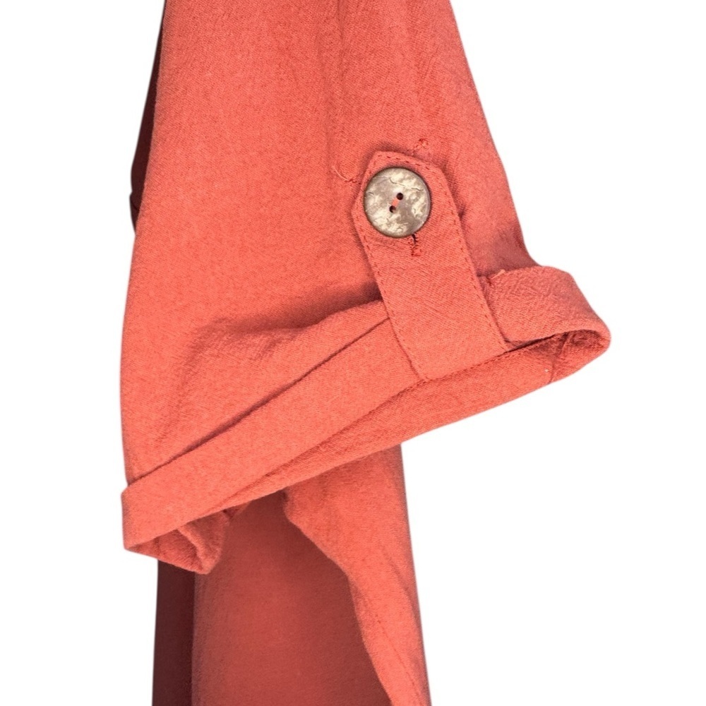 Salmon Oversized Button Down Dress - Picture 2 of 5